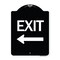 Signmission Exit with Left Arrow Heavy-Gauge Aluminum Architectural Sign, 24" H, 18" L, BW-1824-24521 A-DES-BW-1824-24521 - alternate 1